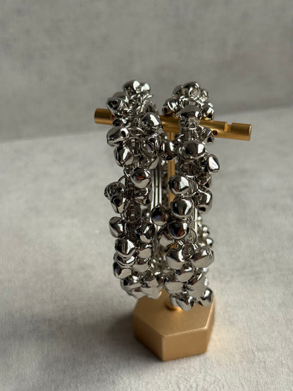 Ayura Designs Taraana Chudiya/Bangles – Set of 2 Silver Bangles with Ghungroo Detailing