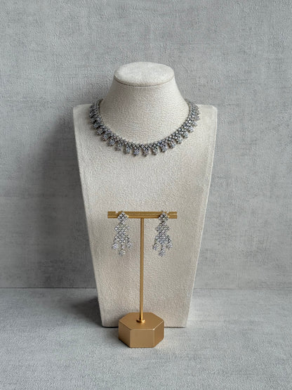 Ayura Designs Camille Set with Earrings – Diamond-Cut Crystal Necklace & Statement Drop Earrings