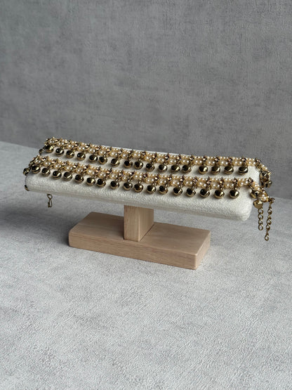 Ayura Designs Rimjhim Payals – Ghungroo Anklets with Pearl & Stone Detailing