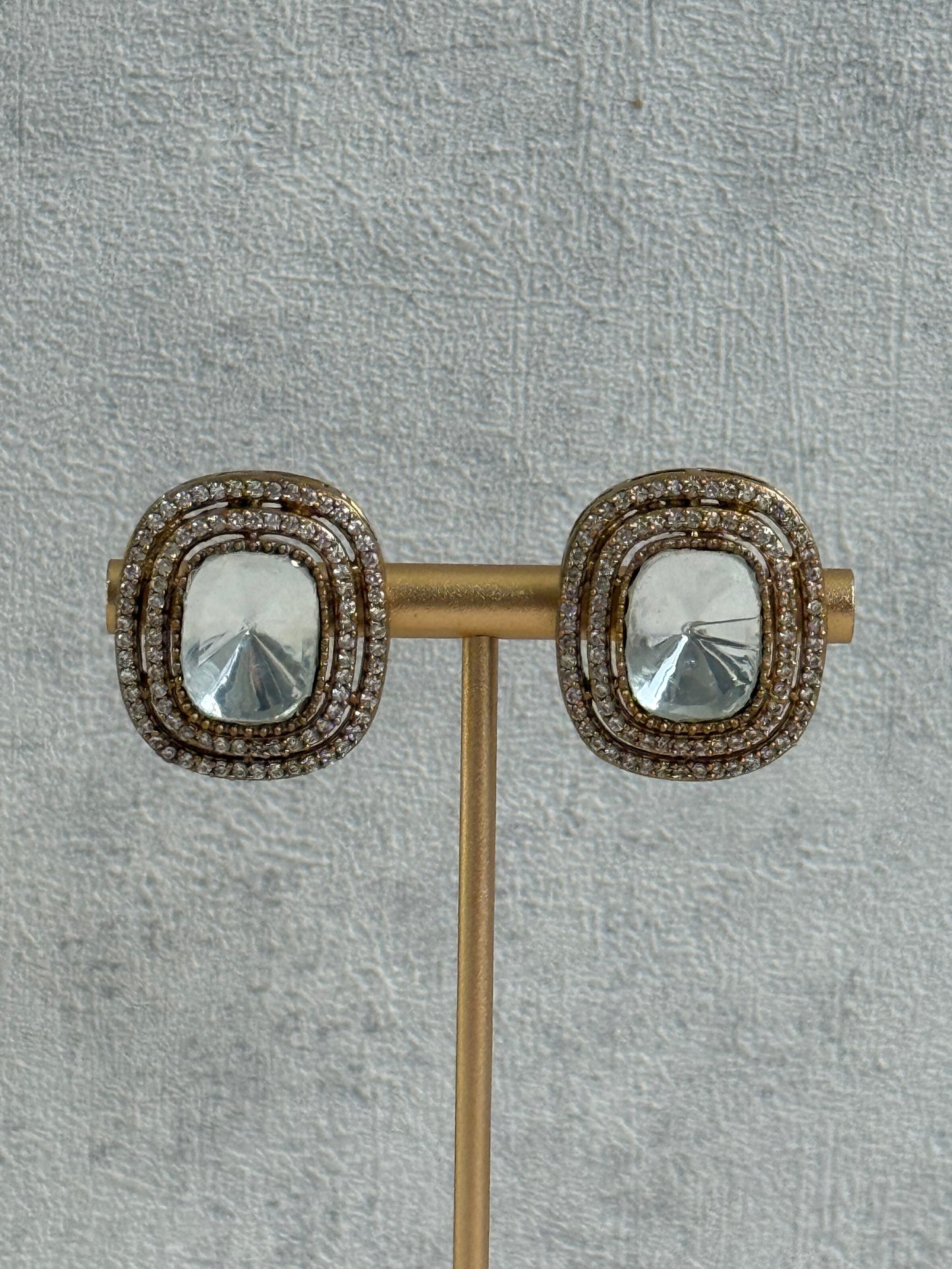 Ayura Designs Emma Choker Set – Multicolour Gemstone Choker & Studs with Mirror-Cut Centrepiece, Pearl Strands & Crystal Borders