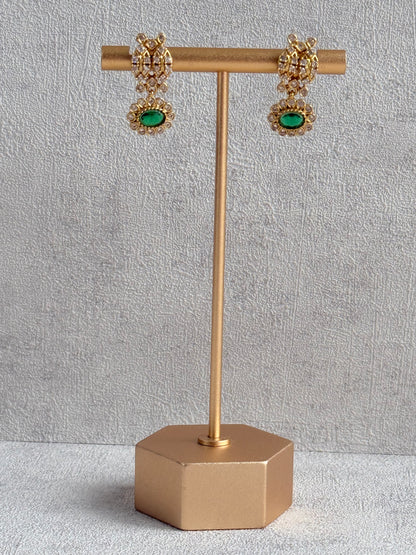 Ayura Designs Elisha Necklace Set with Earrings – Emerald Green & Crystal Stone Detailing