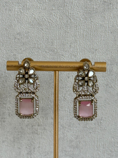 Ayura Designs Celine Set with Earrings – Moissanite Blush Pink Statement Set