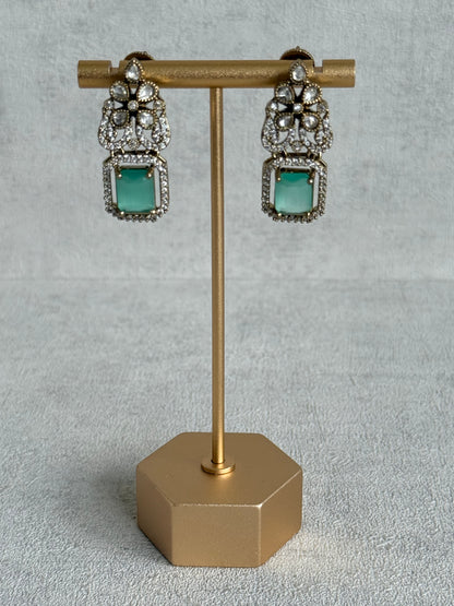 Ayura Designs Celine Necklace Set with Earrings – Moissanite Mint Green Statement Set