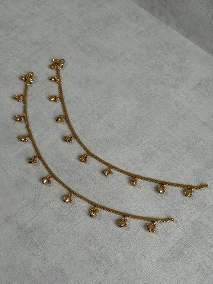 Ayura Designs Chameli Payals – Gold-Toned Anklets with Ghungroo Detailing