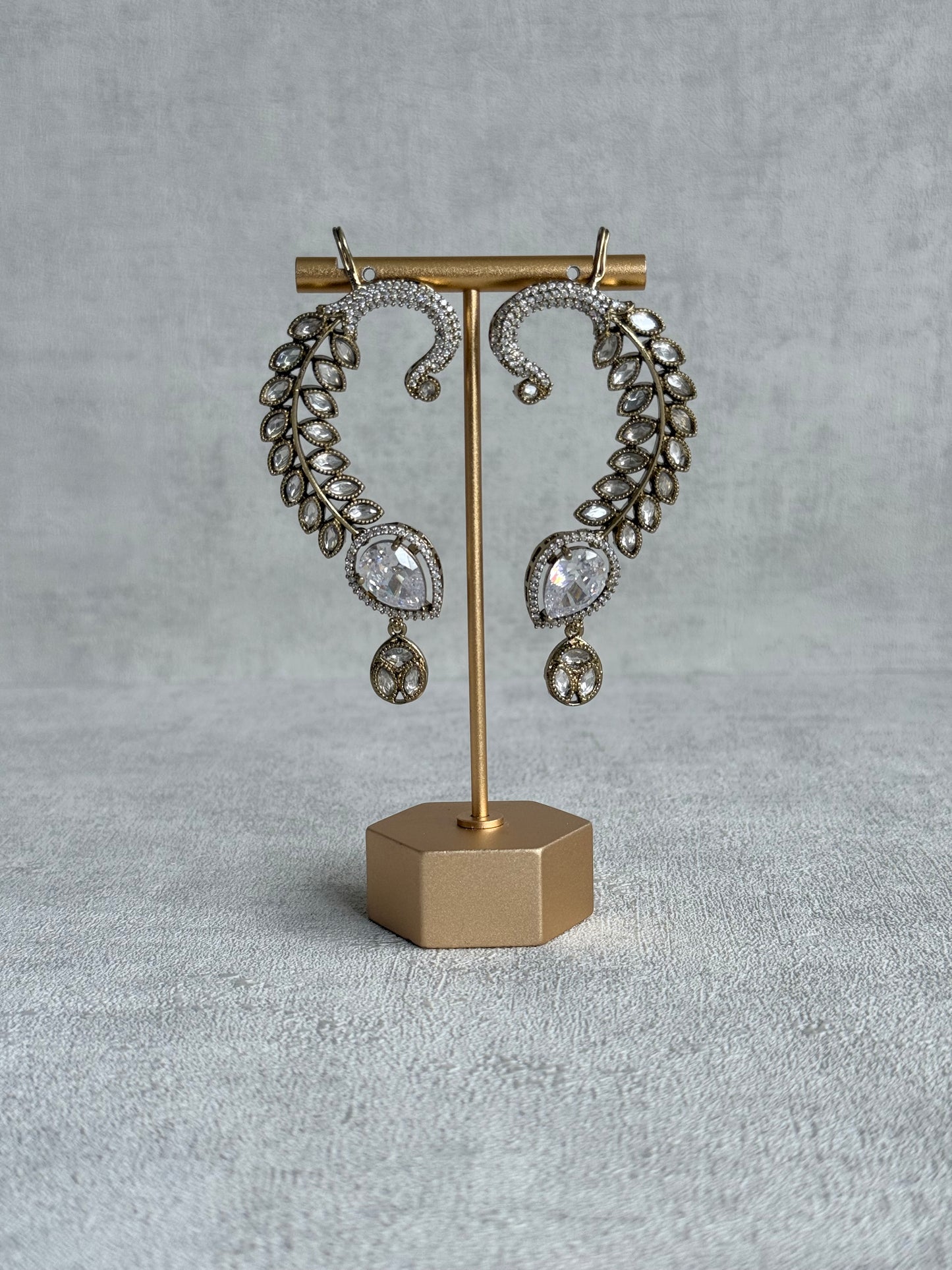 Ayura Designs Dvija Jhumkis – Crystal Ear Cuff Earrings