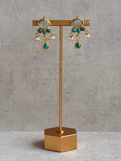 Ayura Designs Rehnuma Kundan Choker Set with Earrings & Turquoise Floral Detailing