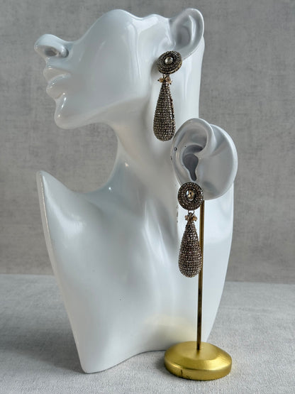 Ayura Designs Paisley Earrings – Champagne Crystal Embellished Teardrop Earrings