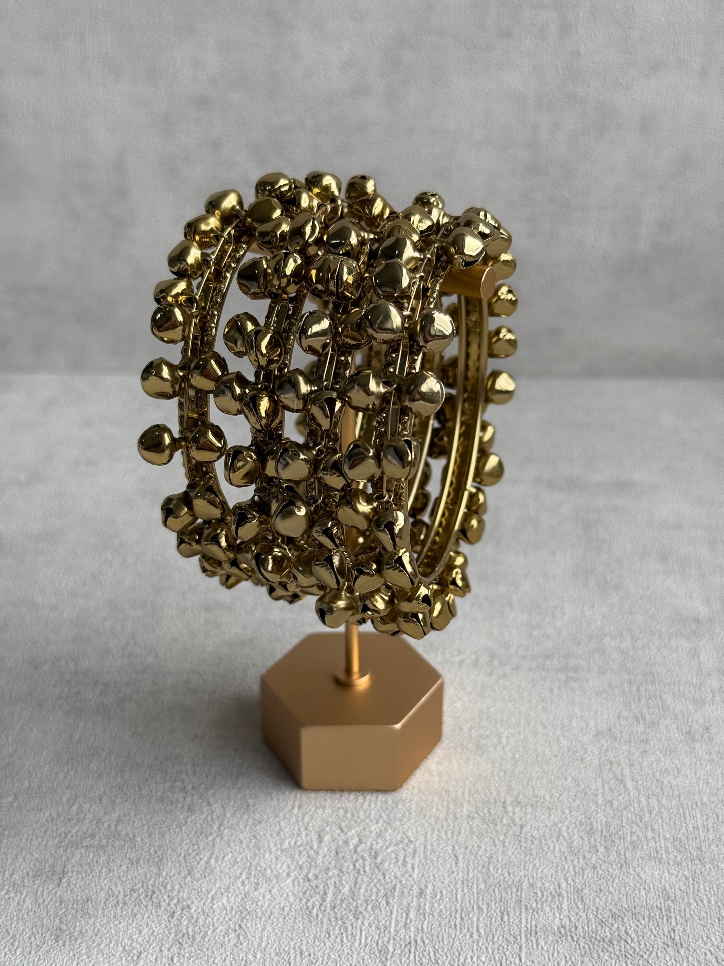 Ayura Designs Sheen Chudiya/Bangles – Set of 4 Gold Bangles with Ghungroo Detailing