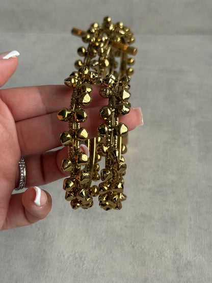 Ayura Designs Sheen Chudiya/Bangles – Set of 4 Gold Bangles with Ghungroo Detailing