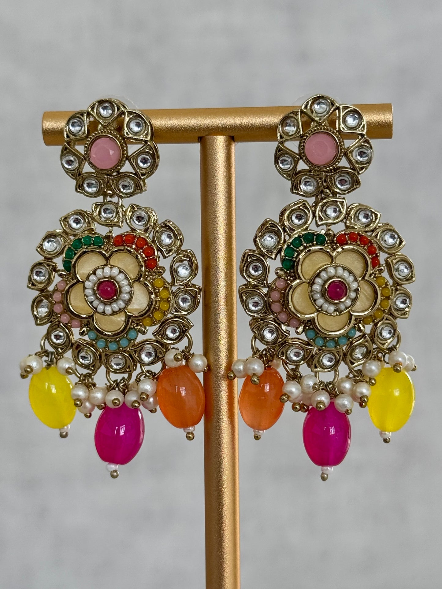 Ayura Designs Suroor Set – Multi-Colored Kundan & Pearl Ensemble with Earrings & Tikka