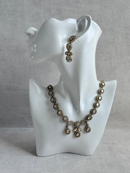 Ayura Designs Bianca Necklace Set with Earrings – Kundan, Crystals & Gold Finish