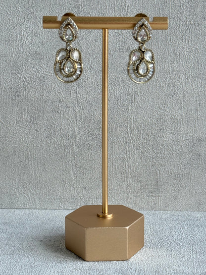 Ayura Designs Katalina Necklace Set with Earrings & Tikka – Crystal Detailing & Antique Gold Finish