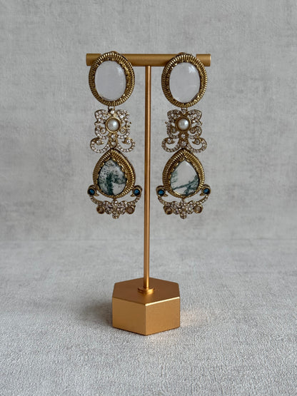Ayura Designs Kimmy Necklace Set with Earrings – Statement Multicolour Necklace with Marble Stone Details & Crystal Work