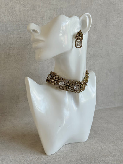 Ayura Designs Celine Set with Earrings – Moissanite Crystal Statement Set