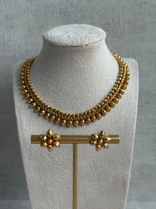 Ayura Designs Riddhi Set – Necklace & Earrings with Gold-Toned Beaded Detailing