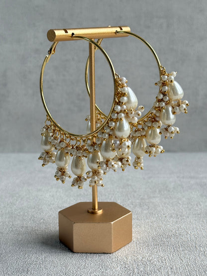 Ayura Designs Mehru Balis – Pearl Drop Balis in Gold Finish