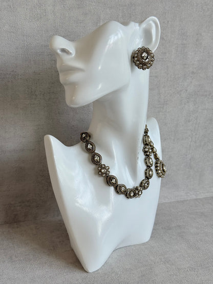 Ayura Designs Ivy Necklace Set with Studs & Tikka – Crystal Kundan Detailing