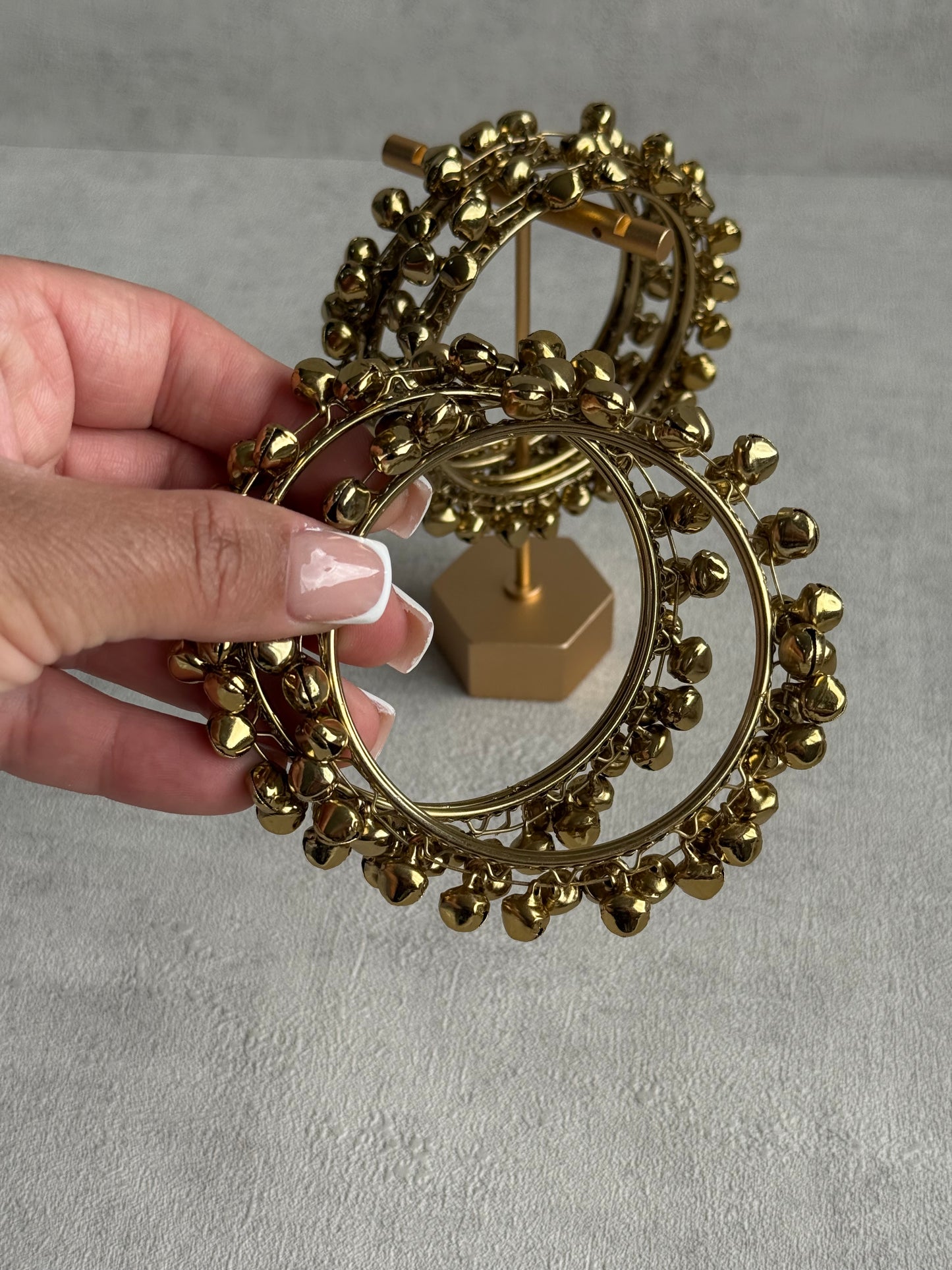 Ayura Designs Sheen Chudiya/Bangles – Set of 4 Gold Bangles with Ghungroo Detailing