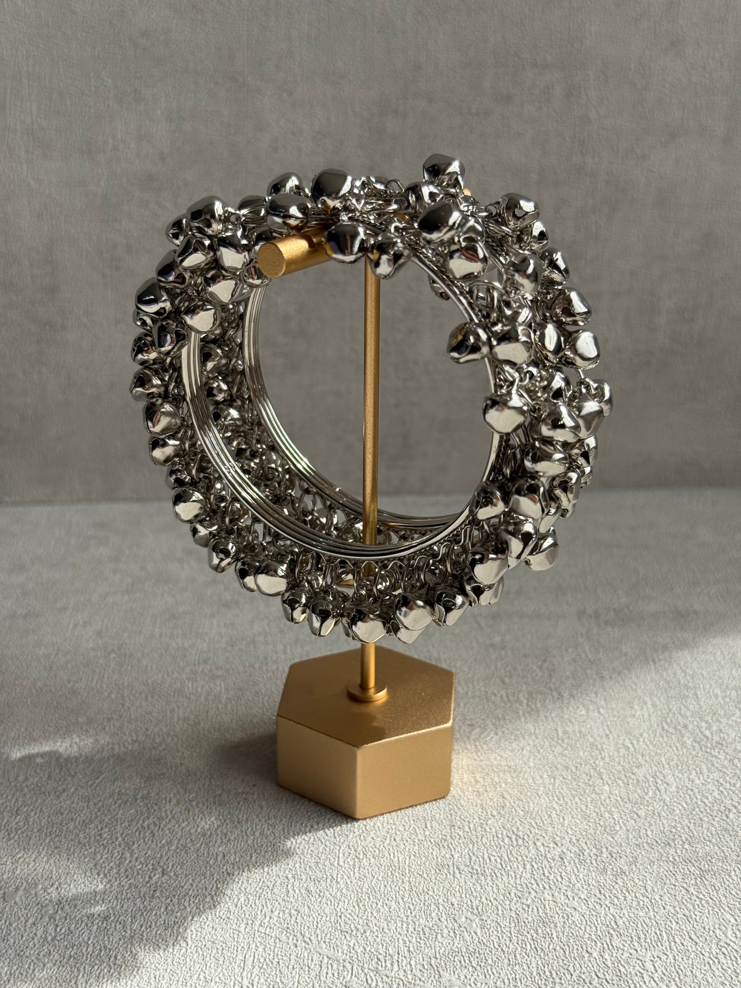 Ayura Designs Taraana Chudiya/Bangles – Set of 2 Silver Bangles with Ghungroo Detailing