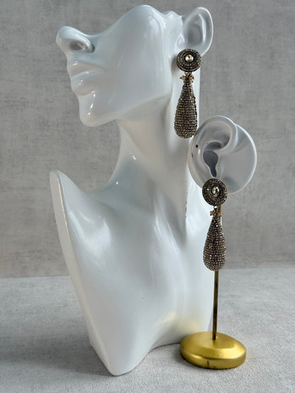 Ayura Designs Paisley Earrings – Champagne Crystal Embellished Teardrop Earrings