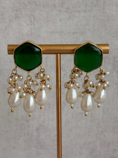 Ayura Designs Vahida Choker Set with Earrings – Multicolour Stone Choker with Pearl Drops & Kundan Detailing