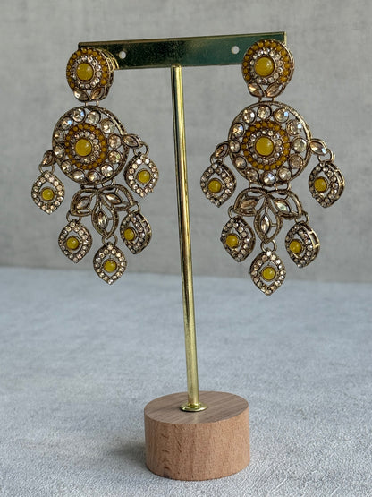 Ayura Designs Vanika Earrings – Marigold & Champagne Crystal Gold Finish