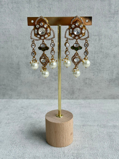 Ayura Designs Serina Choker Set with Earrings – Mint & Pistachio Enamel, Mirror-Cut Stones & Pearl Drops