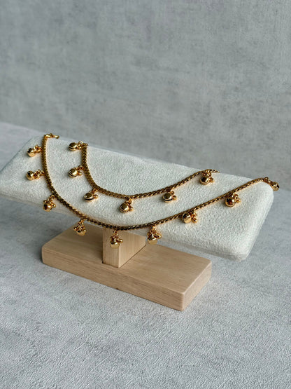 Ayura Designs Chameli Payals – Gold-Toned Anklets with Ghungroo Detailing