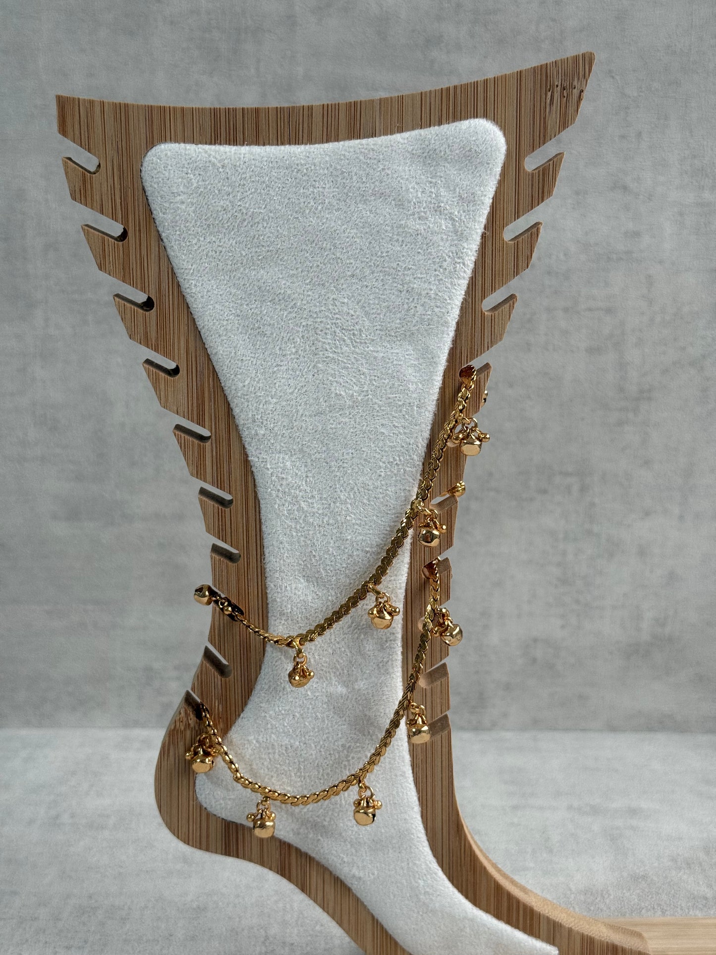 Ayura Designs Chameli Payals – Gold-Toned Anklets with Ghungroo Detailing