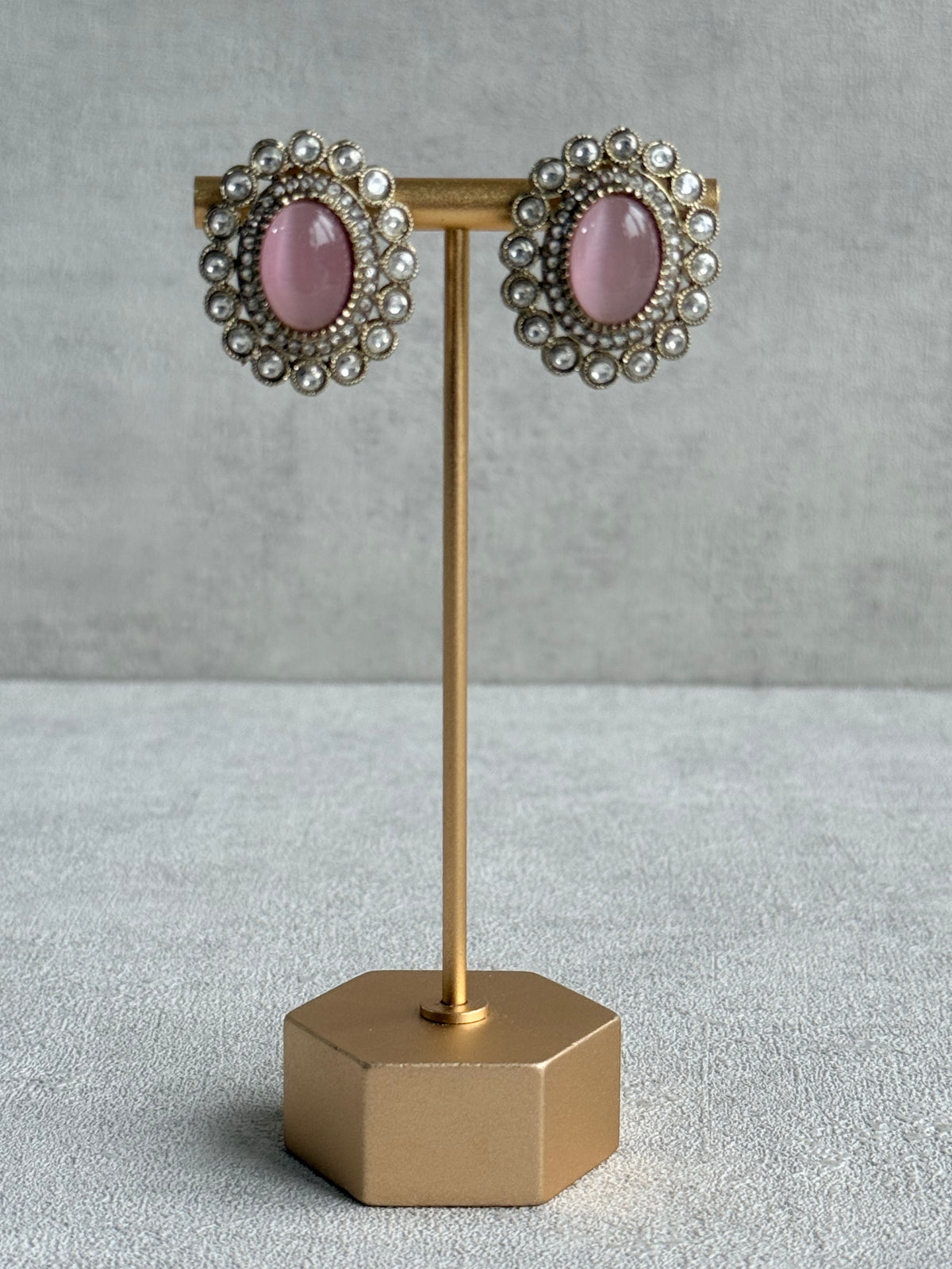 Ayura Designs Inza Necklace Set – Blush Pink & Mint Green Stones, Kundan & Crystals with Antique Gold Finish
