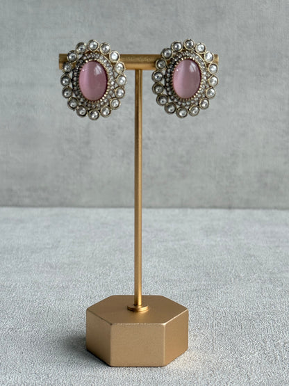 Ayura Designs Inza Necklace Set – Blush Pink & Mint Green Stones, Kundan & Crystals with Antique Gold Finish