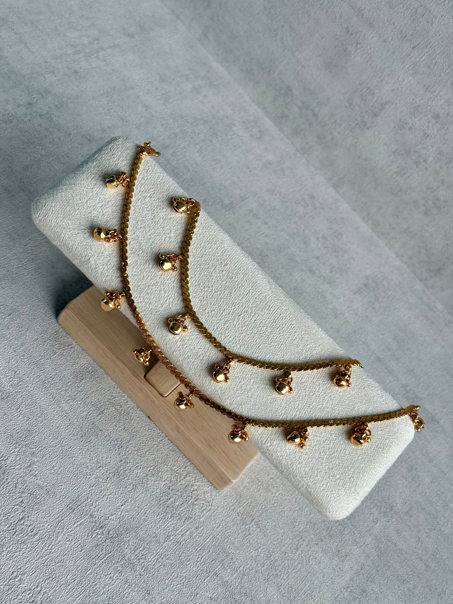 Ayura Designs Chameli Payals – Gold-Toned Anklets with Ghungroo Detailing