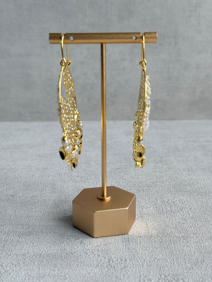 Ayura Designs Nimrat Balis – Ivory Pearls with Pippal Patti & Gold Finish