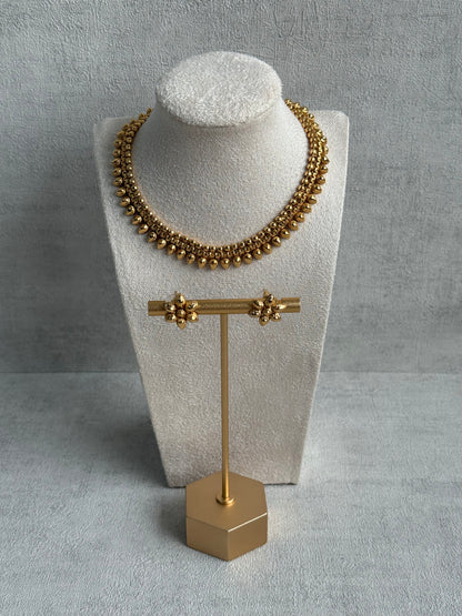 Ayura Designs Riddhi Set – Necklace & Earrings with Gold-Toned Beaded Detailing