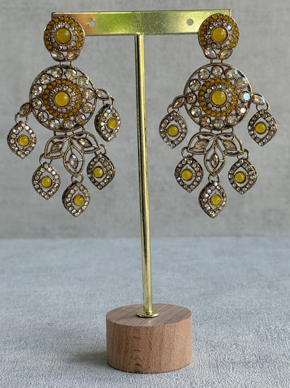 Ayura Designs Vanika Earrings – Marigold & Champagne Crystal Gold Finish