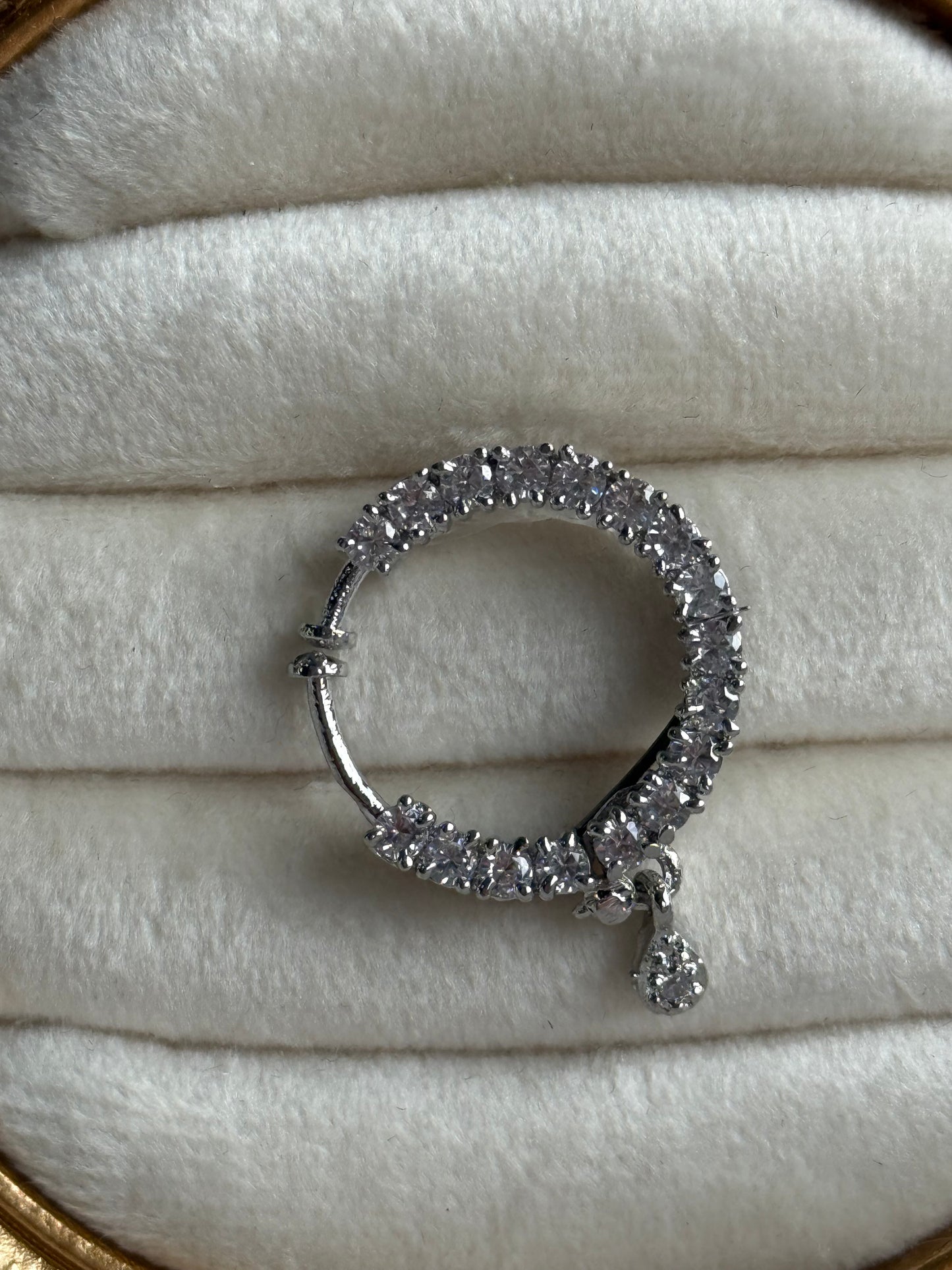 Ayura Designs Sitara Nose Ring – Adjustable Crystal Nose Ring