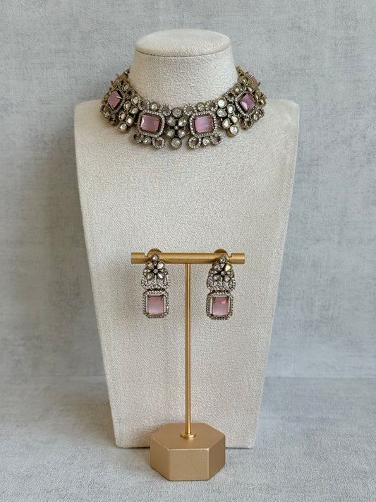 Ayura Designs Celine Set with Earrings – Moissanite Blush Pink Statement Set