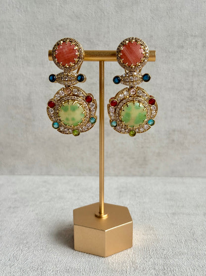 Ayura Designs Akira Set with Necklace & Earrings – Moissanite-Style Crystals with Multicolour Stone Detailing