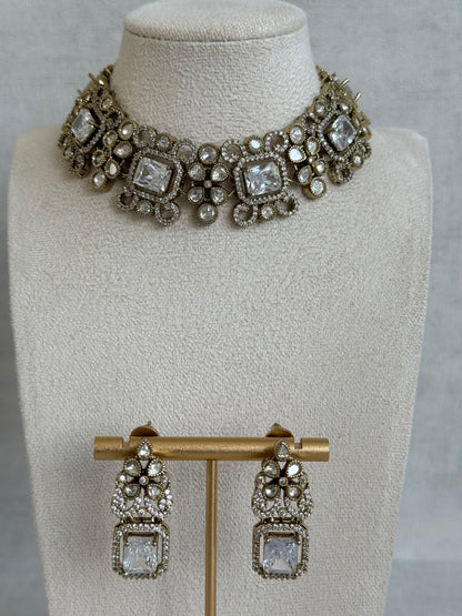 Ayura Designs Celine Set with Earrings – Moissanite Crystal Statement Set